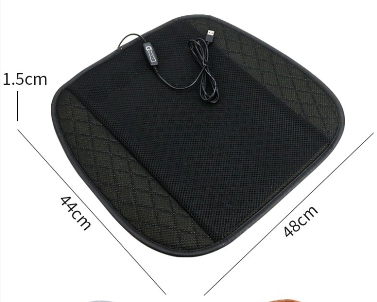 Cojín de asiento ventilado USB - Almohadilla de refrigeración transpirable para el verano (ajuste universal)